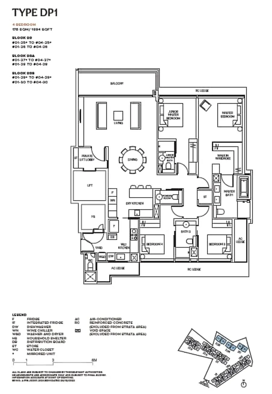 Type DP1 4-bedroom floor plan
