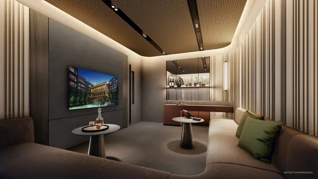 Terra Hill private entertainment lounge, featured in the e-brochure